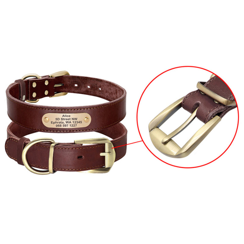 Dog Collar Personalized Metal Nameplate ID Tag Medium Large - Detail Angle 2 | Majestic Pet Kingdom
