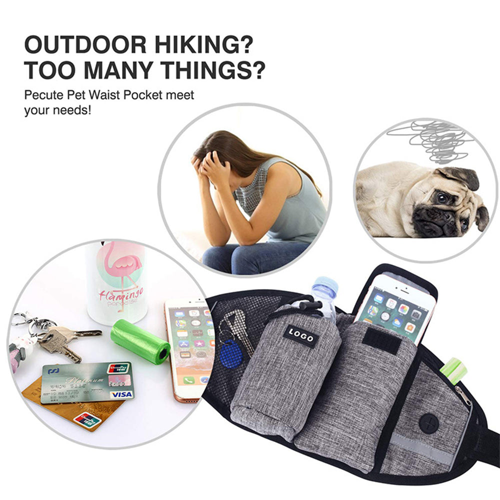Dog Leash Hands-Free Running Waist Belt with Treat Pouch Set