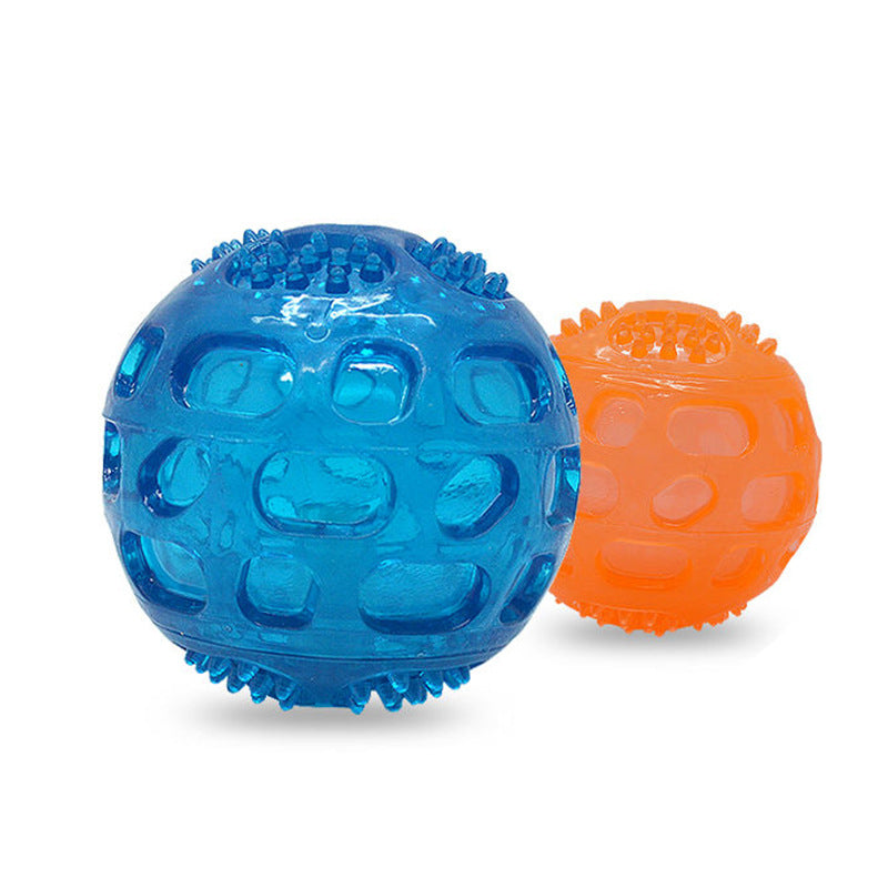 Dog Ball Toy Waterproof Squeaky Natural Rubber Dental Fetcher - Detail Angle 2 | Majestic Pet Kingdom