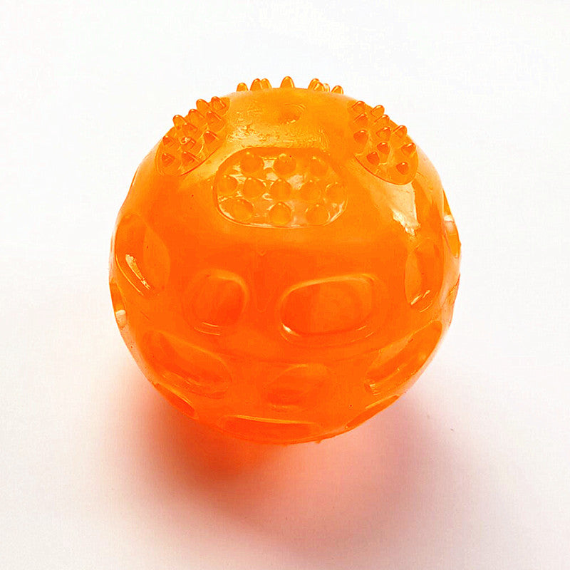 Dog Ball Toy Waterproof Squeaky Natural Rubber Dental Fetcher - Detail Angle 4 | Majestic Pet Kingdom