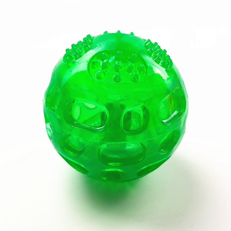 Dog Ball Toy Waterproof Squeaky Natural Rubber Dental Fetcher - Detail Angle 6 | Majestic Pet Kingdom