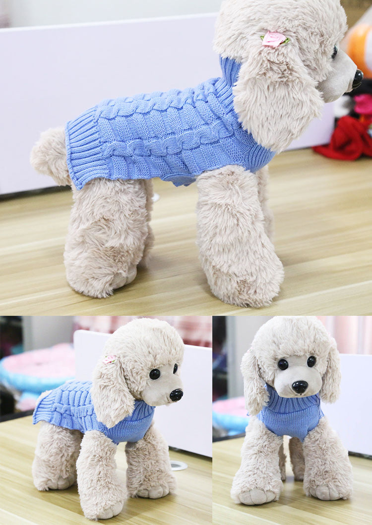 Cashmere Twisted Rope Pet Sweater, Dog Clothes, Pet Products - Majestic Pet Kingdom