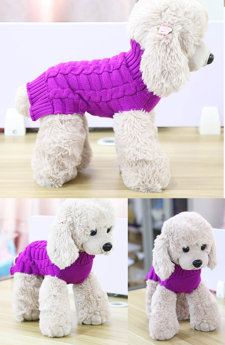 Cashmere Twisted Rope Pet Sweater, Dog Clothes, Pet Products - Majestic Pet Kingdom