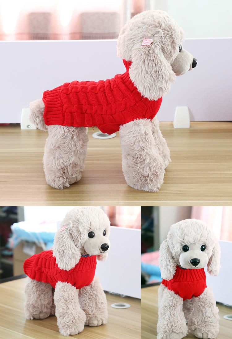 Cashmere Twisted Rope Pet Sweater, Dog Clothes, Pet Products - Majestic Pet Kingdom