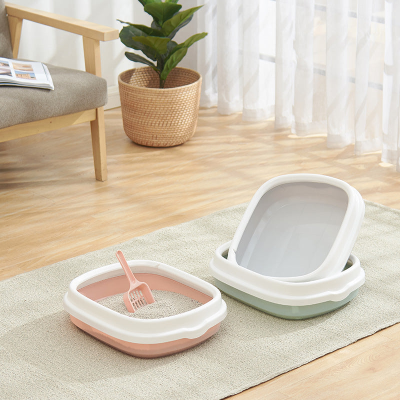 Cat Litter Box Large Detachable Anti-Splashing Pet Pan