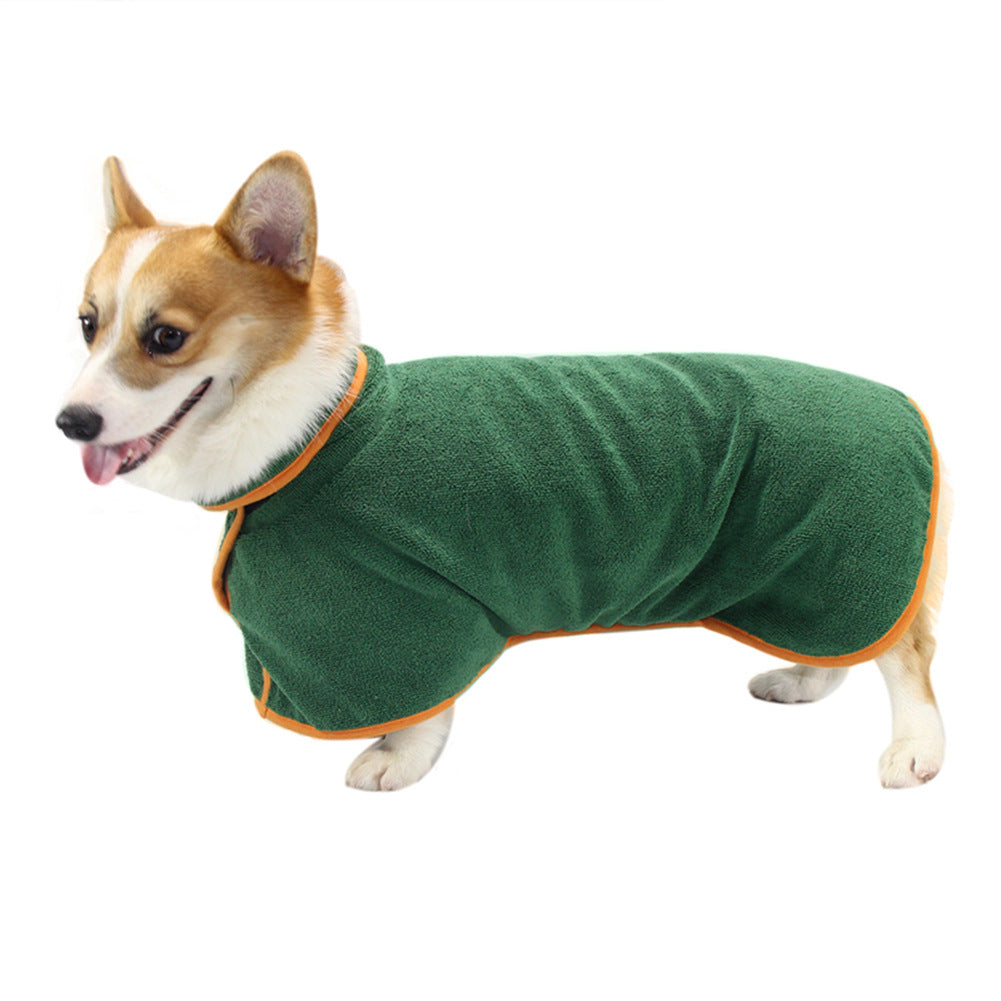 Pet Puppy Clothes Bathing Robe Neck Pet Clothes Tucked Waist Dog Shirts - Majestic Pet Kingdom
