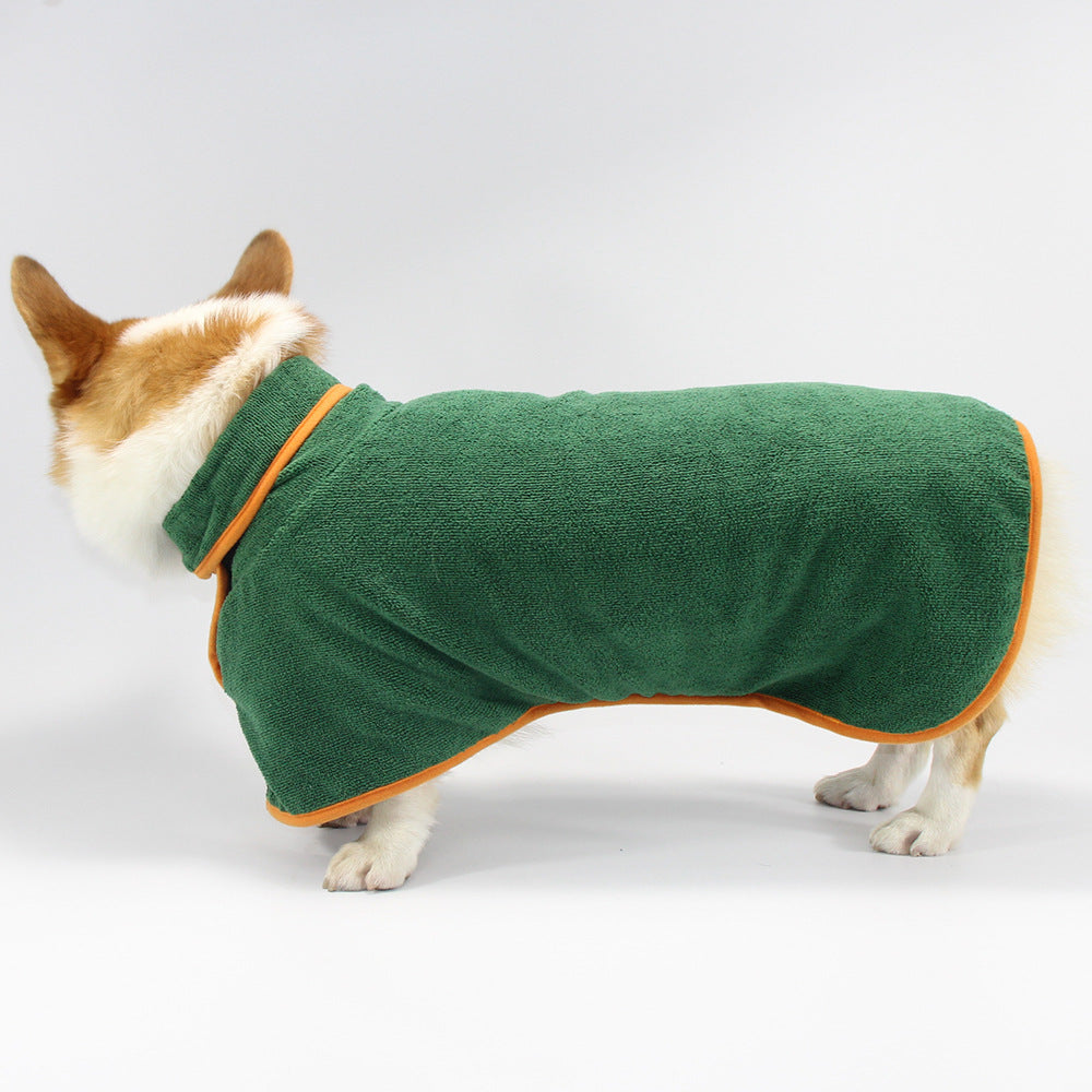 Pet Puppy Clothes Bathing Robe Neck Pet Clothes Tucked Waist Dog Shirts - Majestic Pet Kingdom