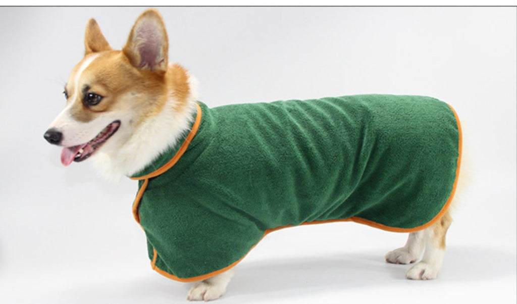 Pet Puppy Clothes Bathing Robe Neck Pet Clothes Tucked Waist Dog Shirts - Majestic Pet Kingdom