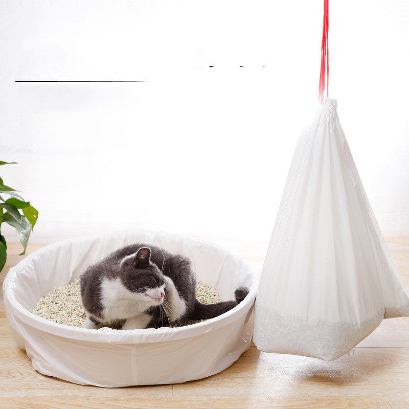 Cat Litter Bags Drawstring Heavy Duty Liner Garbage Sacks