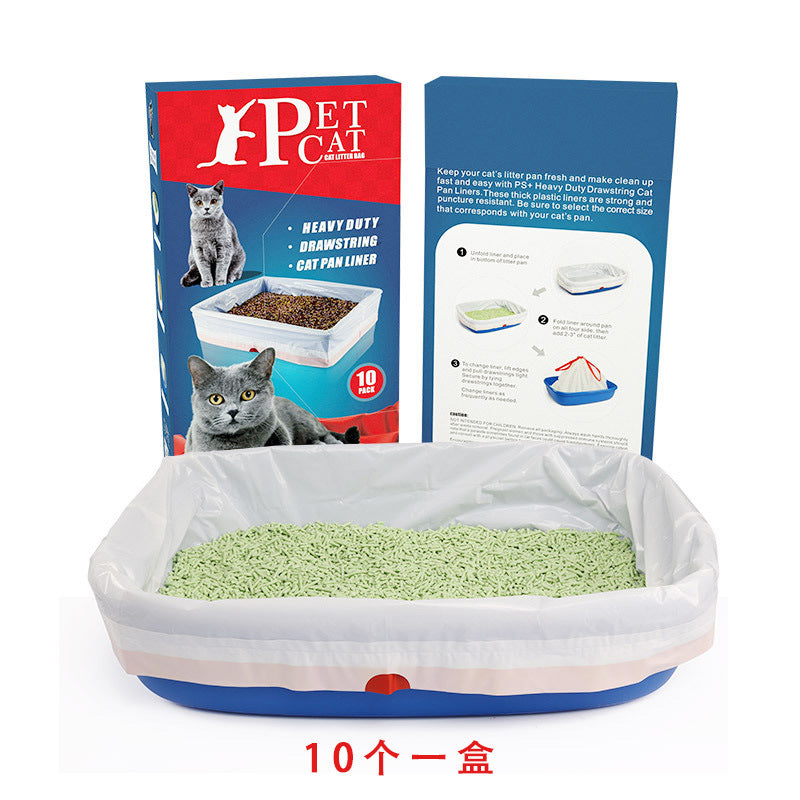Cat Litter Bags Drawstring Heavy Duty Liner Garbage Sacks