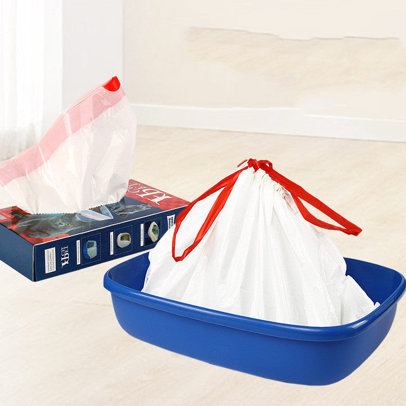 Cat Litter Bags Drawstring Heavy Duty Liner Garbage Sacks