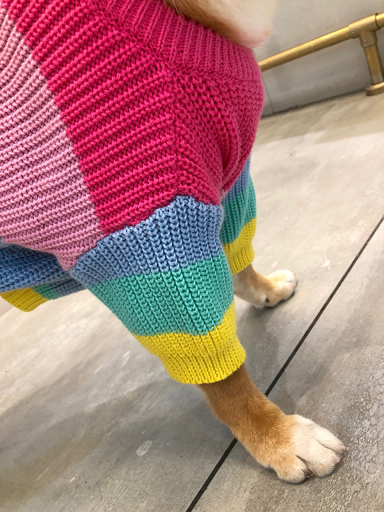 Rainbow Dog Sweater - Majestic Pet Kingdom