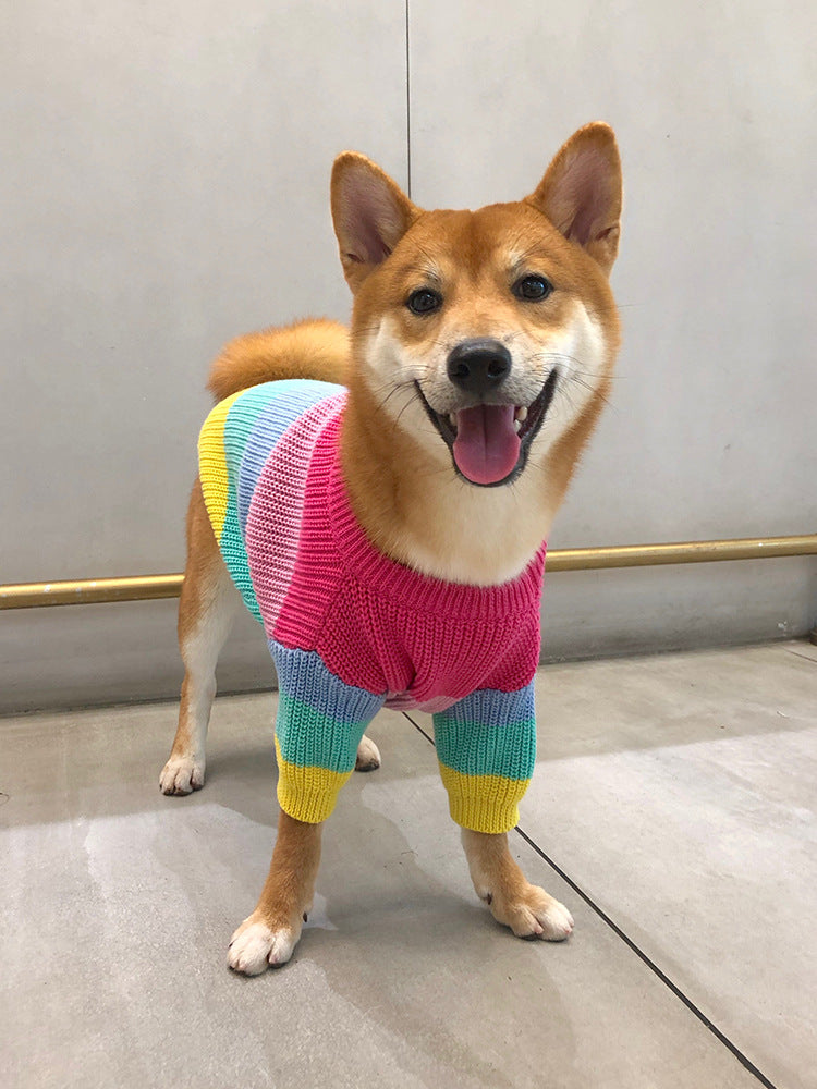 Rainbow Dog Sweater - Majestic Pet Kingdom