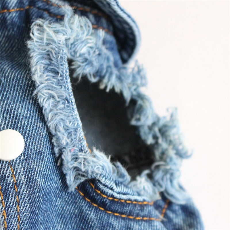 Pet Dog Cat Blue Denim Jeans Jacket Coat Vest | Purrfect Pet Kingdom
