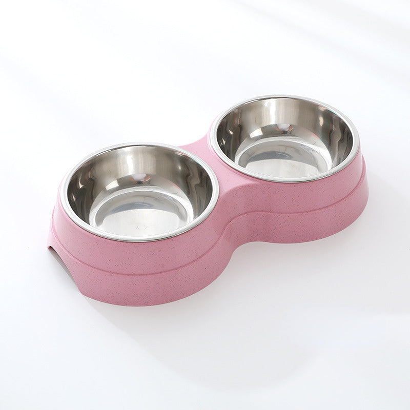 Double Pet Bowls Dog Food Water Feeder Stainless Steel Pet Drinking Dish Feeder Cat Puppy Feeding Supplies Small Dog Accessories - Majestic Pet Kingdom