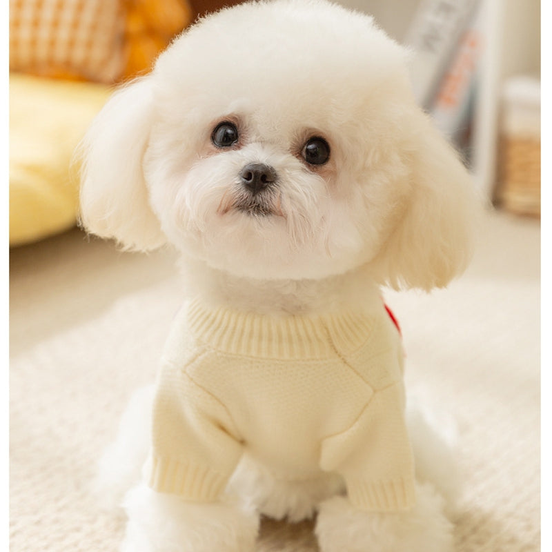 Small Dog Sweaters Knitted Pet Warm Colorful Letter Embroidery Dog Sweatshirt Winter Clothes Kitten Puppy Sweater Doggy Apparel Costumes - Majestic Pet Kingdom