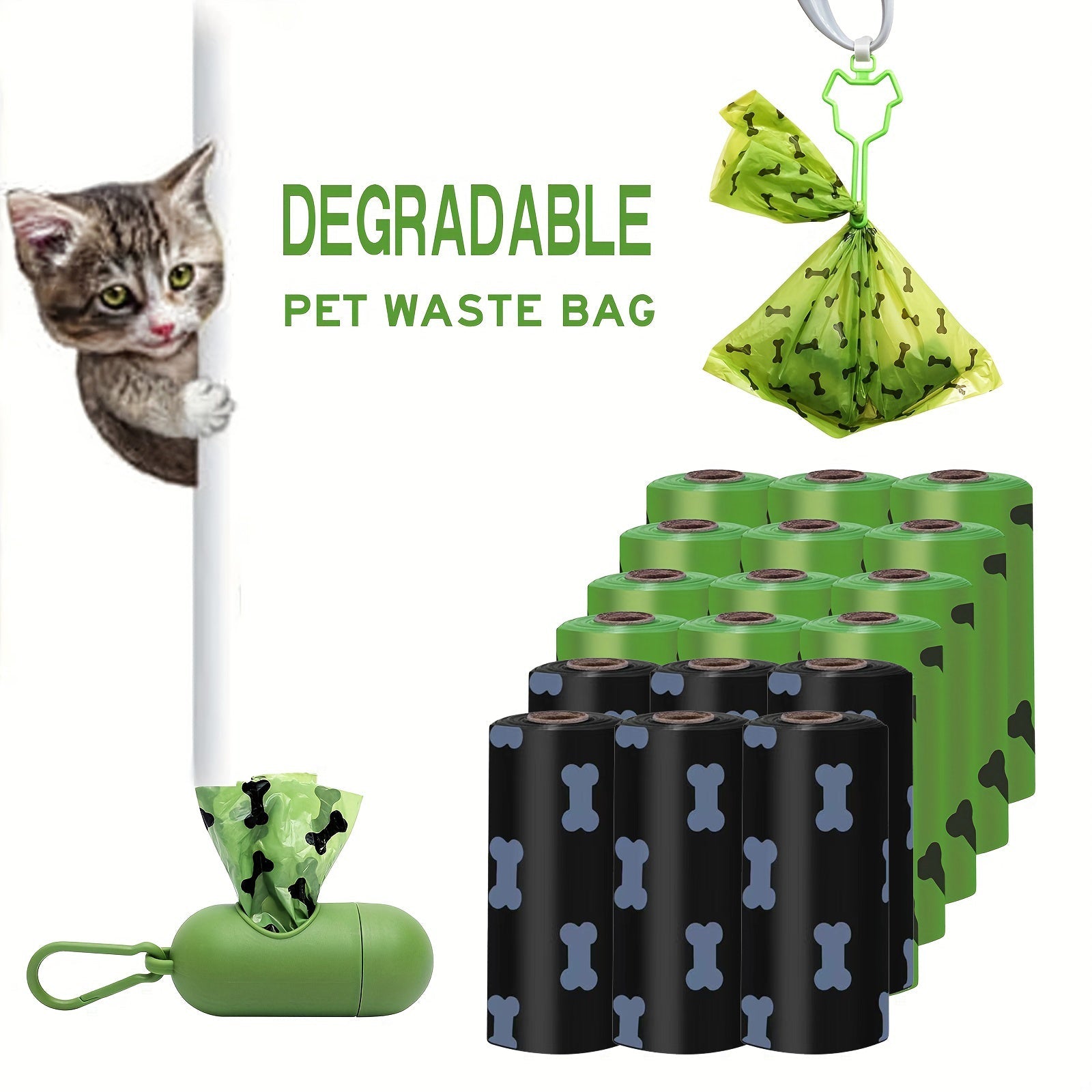 Dog Waste Bags Biodegradable Thickened Poop Dispenser - Majestic Pet Kingdom