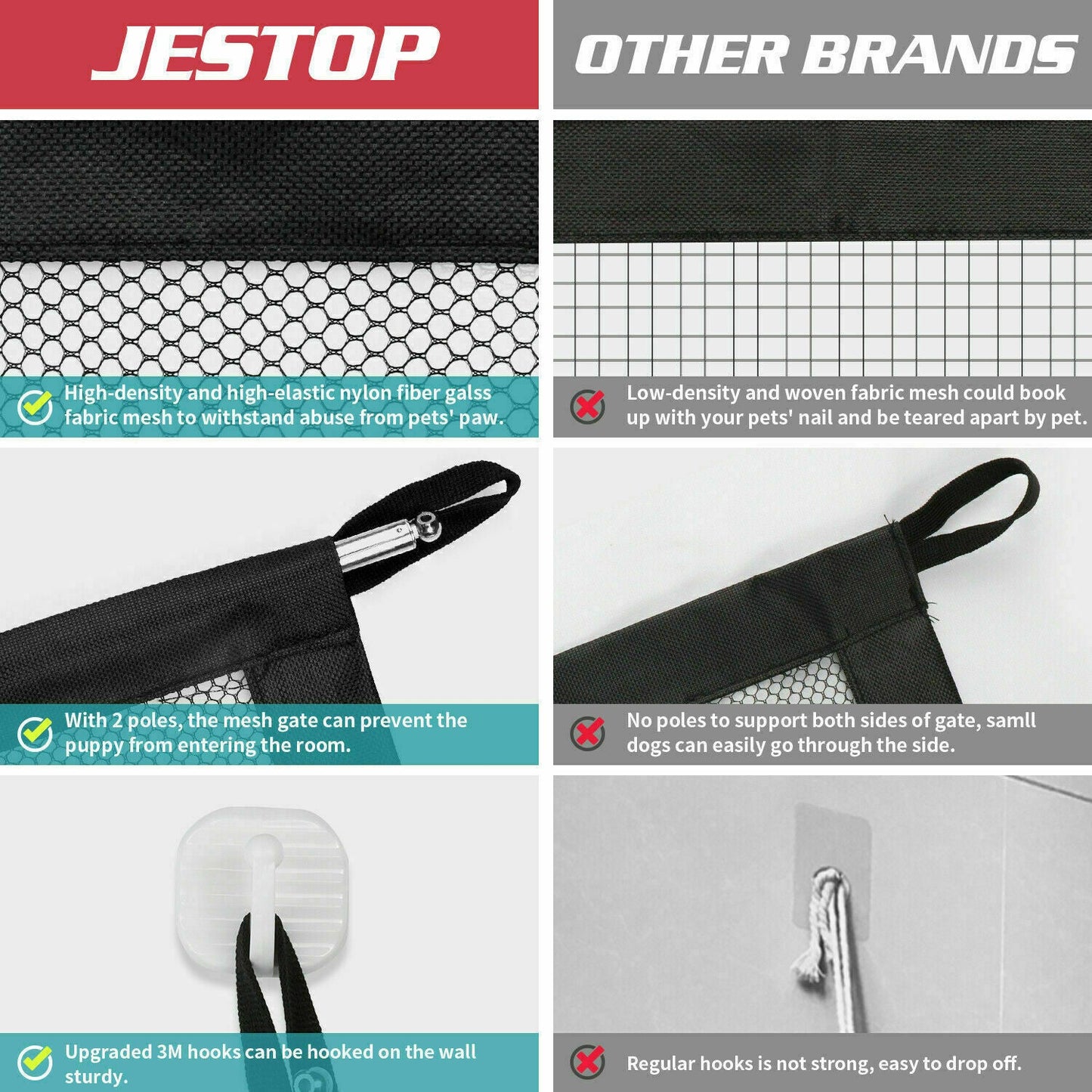 Portable Safety Mesh Gate Fence for Dogs & Cats