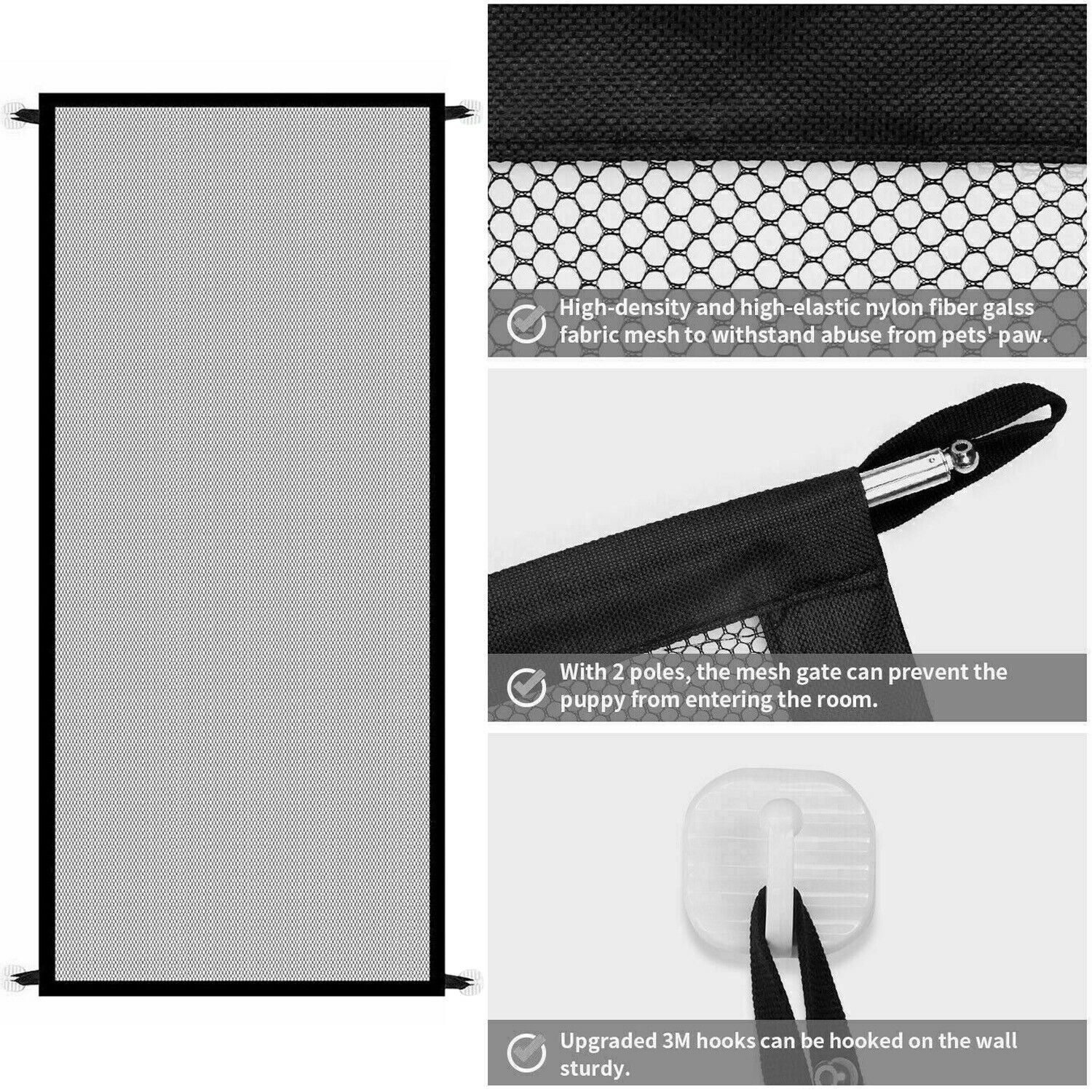 Portable Safety Mesh Gate Fence for Dogs & Cats