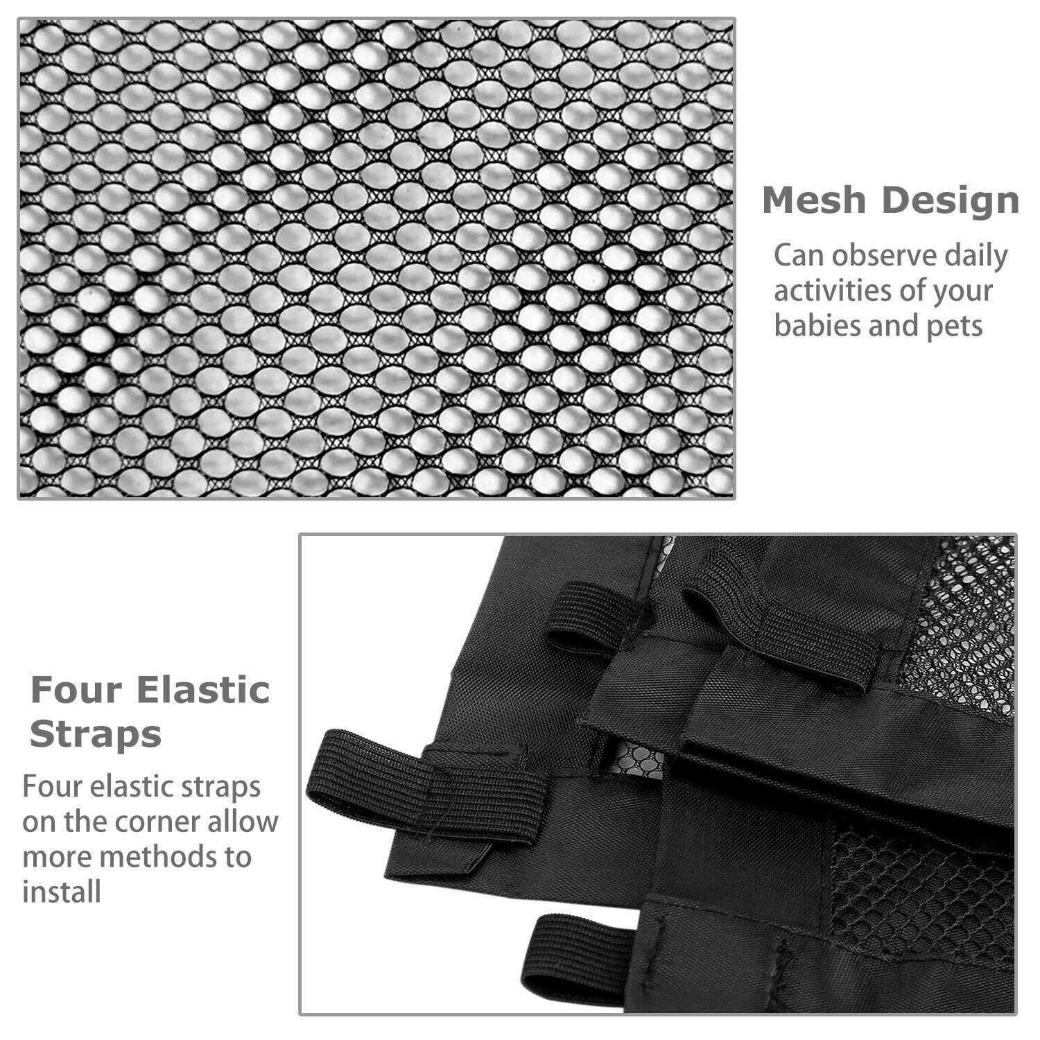 Pets Dog Cat Baby Safety Gate Mesh Fence Magic Portable Guard Net Stairs Doors - Majestic Pet Kingdom