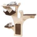 Wall-Mounted Cat Tower Cat Wall Shelves Furniture with Perch-Brown - Majestic Pet Kingdom