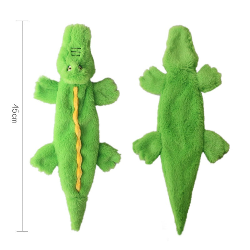 Crinkle Plush Pet Toy: Crocodile & Animal Squeaker Doll