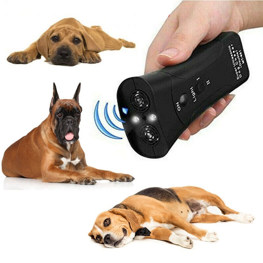 Dog Bark Deterrent 3-in-1 Ultrasonic Trainer with Flashlight