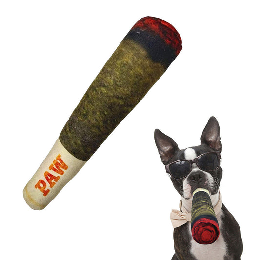 Dog voice toy green simulation cigar plush pet toy | Purrfect Pet Kingdom