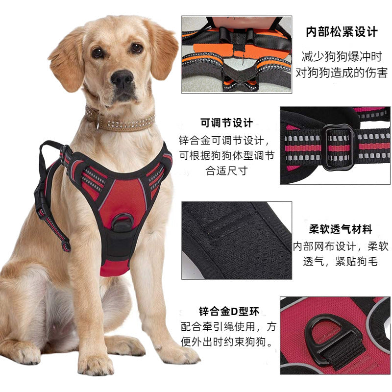 Vest-style Reflective And Breathable Chest-strap Leash - Majestic Pet Kingdom