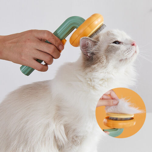Pet Pumpkin Brush, Pet Grooming Self Cleaning Slicker Brush For Dogs Cats Puppy Rabbit, Cat Brush Grooming Gently Removes Loose Undercoat, Mats Tangled Hair Slicker Brush - Majestic Pet Kingdom