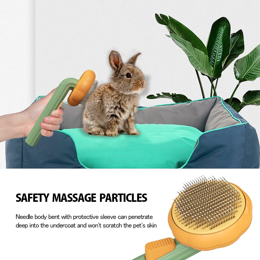Pet Pumpkin Brush, Pet Grooming Self Cleaning Slicker Brush For Dogs Cats Puppy Rabbit, Cat Brush Grooming Gently Removes Loose Undercoat, Mats Tangled Hair Slicker Brush - Majestic Pet Kingdom