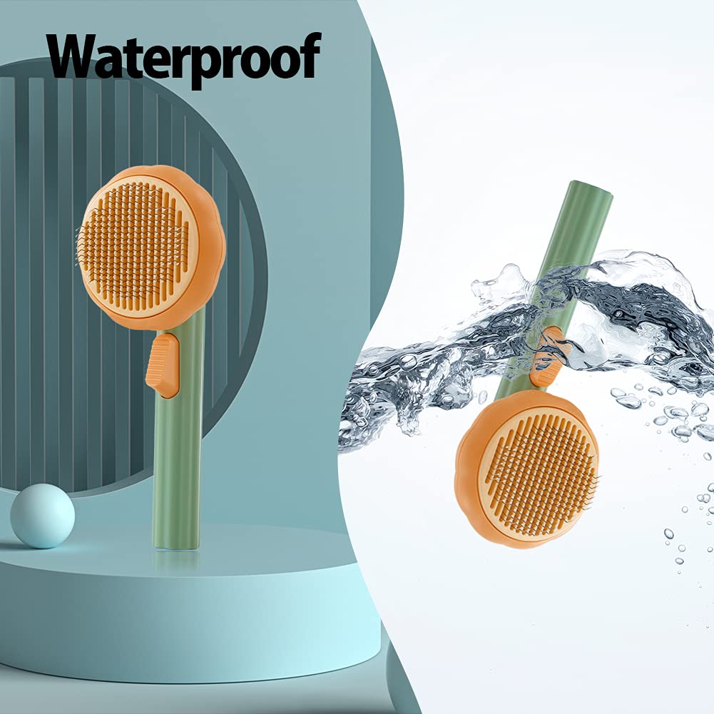 Pet Pumpkin Brush, Pet Grooming Self Cleaning Slicker Brush For Dogs Cats Puppy Rabbit, Cat Brush Grooming Gently Removes Loose Undercoat, Mats Tangled Hair Slicker Brush - Majestic Pet Kingdom