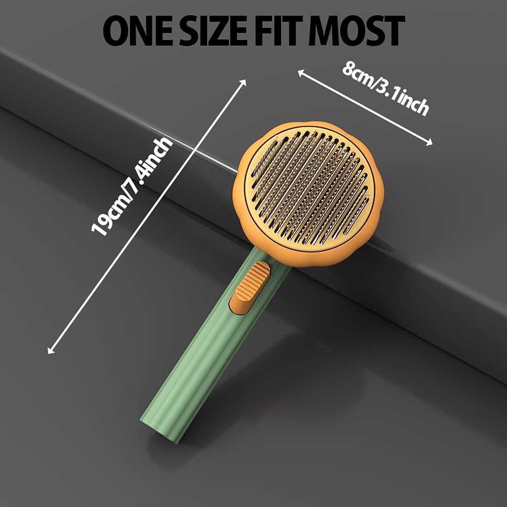 Pet Pumpkin Brush, Pet Grooming Self Cleaning Slicker Brush For Dogs Cats Puppy Rabbit, Cat Brush Grooming Gently Removes Loose Undercoat, Mats Tangled Hair Slicker Brush - Majestic Pet Kingdom