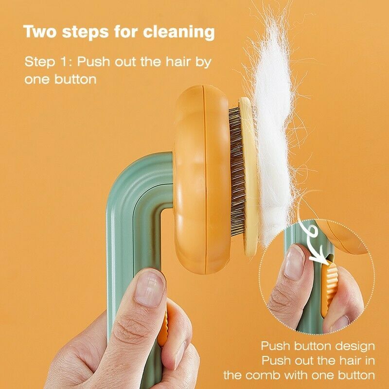 Pet Pumpkin Brush, Pet Grooming Self Cleaning Slicker Brush For Dogs Cats Puppy Rabbit, Cat Brush Grooming Gently Removes Loose Undercoat, Mats Tangled Hair Slicker Brush - Majestic Pet Kingdom