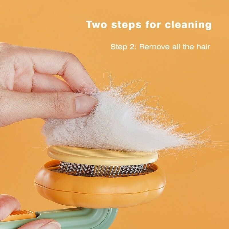 Pet Pumpkin Brush, Pet Grooming Self Cleaning Slicker Brush For Dogs Cats Puppy Rabbit, Cat Brush Grooming Gently Removes Loose Undercoat, Mats Tangled Hair Slicker Brush - Majestic Pet Kingdom