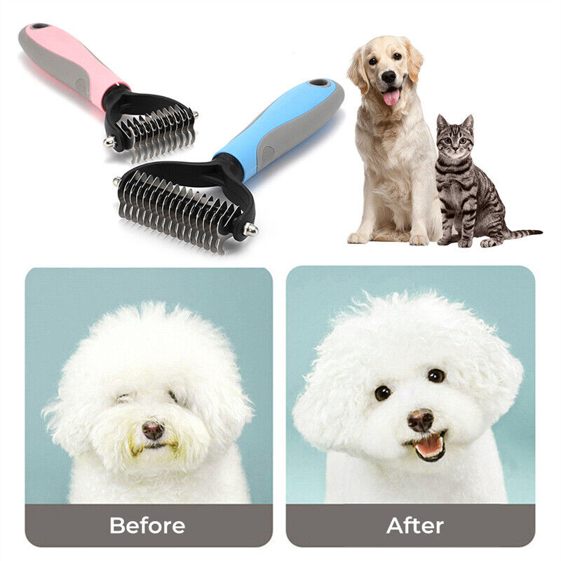 2-in-1 Deshedding Rake & Undercoat Grooming Comb