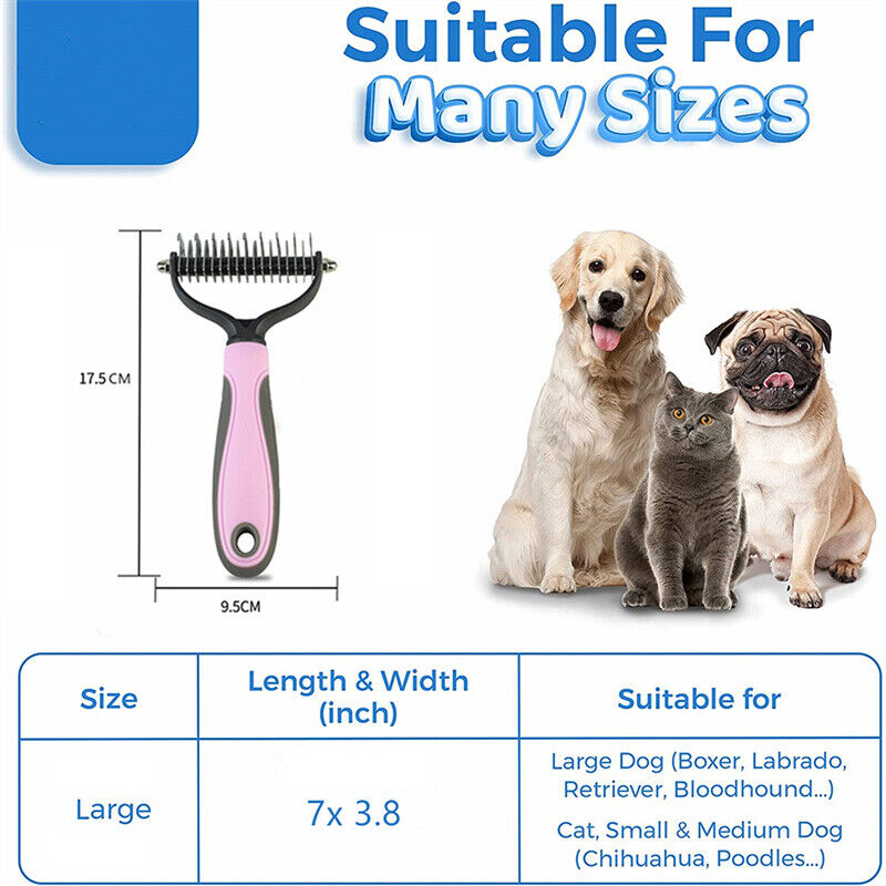 2-in-1 Deshedding Rake & Undercoat Grooming Comb