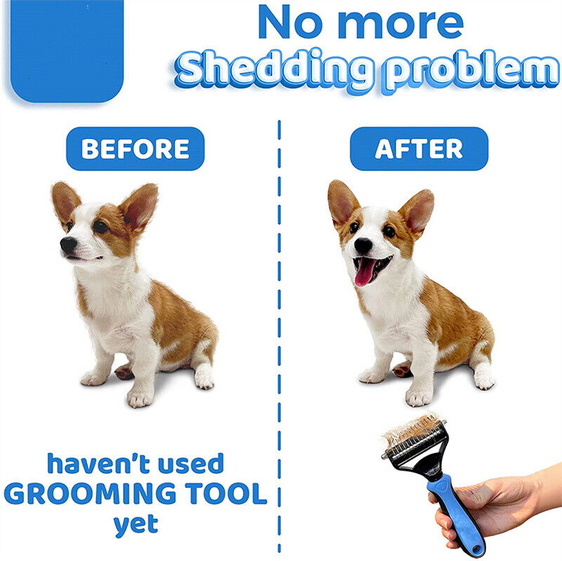 2-in-1 Deshedding Rake & Undercoat Grooming Comb