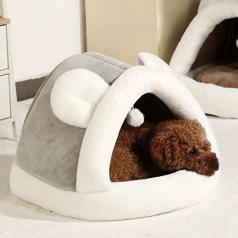 Pet Tent Cave Bed For Cats Small Dogs Self-Warming Cat Tent Bed Cat Hut Comfortable Pet Sleeping Bed - Majestic Pet Kingdom