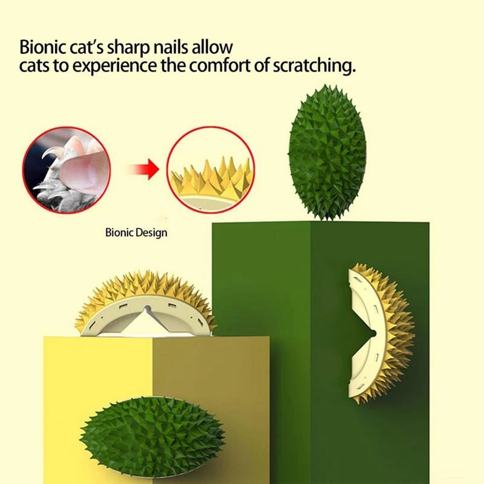 Durian-Shaped Wall Corner Scratching Grooming Brush