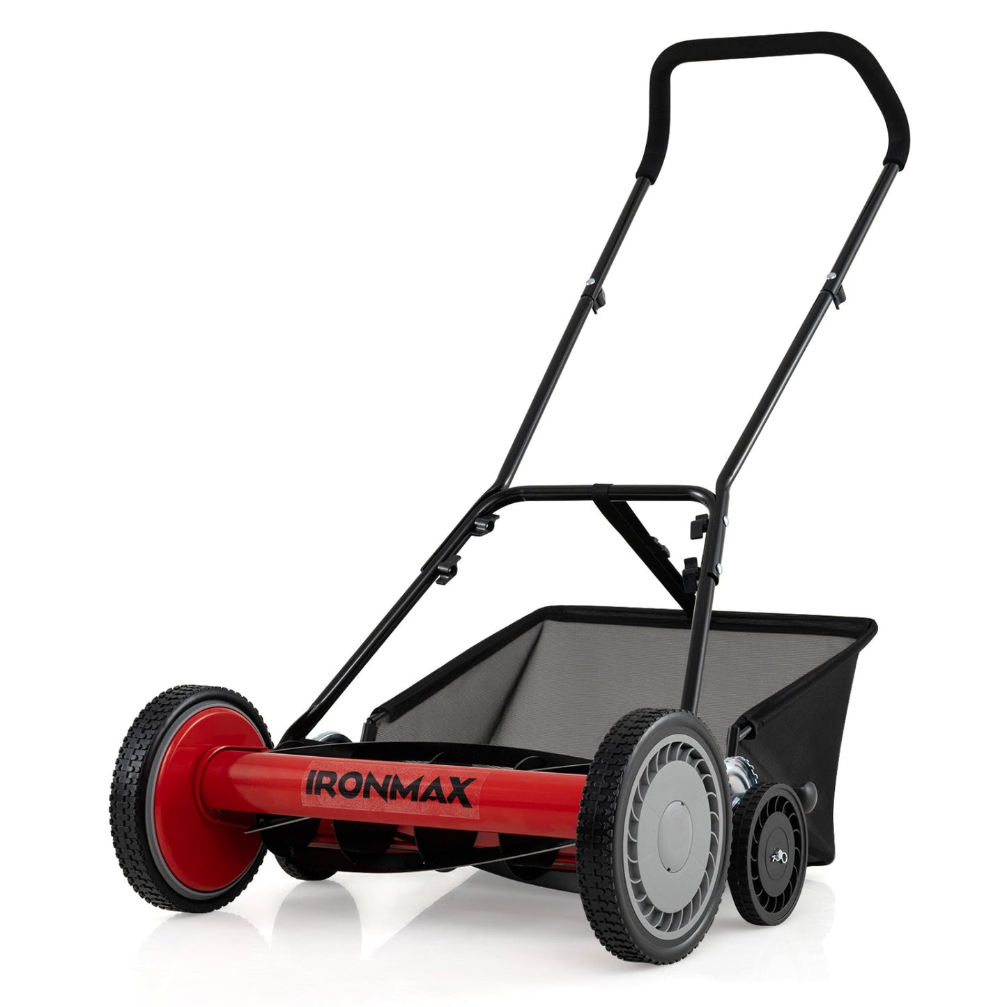 18 Inch Push Reel Lawn Mower 4-Position Adjustable with Removable Grass Catcher | Purrfect Pet Kingdom