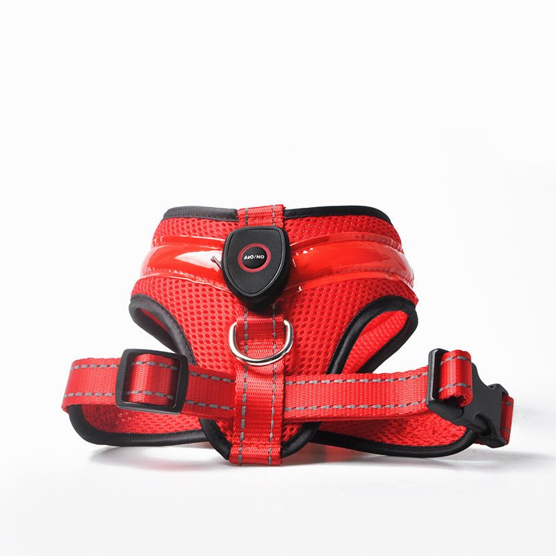Dog Harness LED Light Up USB Rechargeable Glowing Night Vest