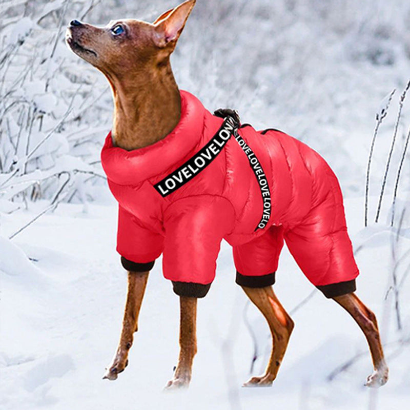 Pet Thickened Windproof Four-legged Warm Clothing - Premium Pet Accessory