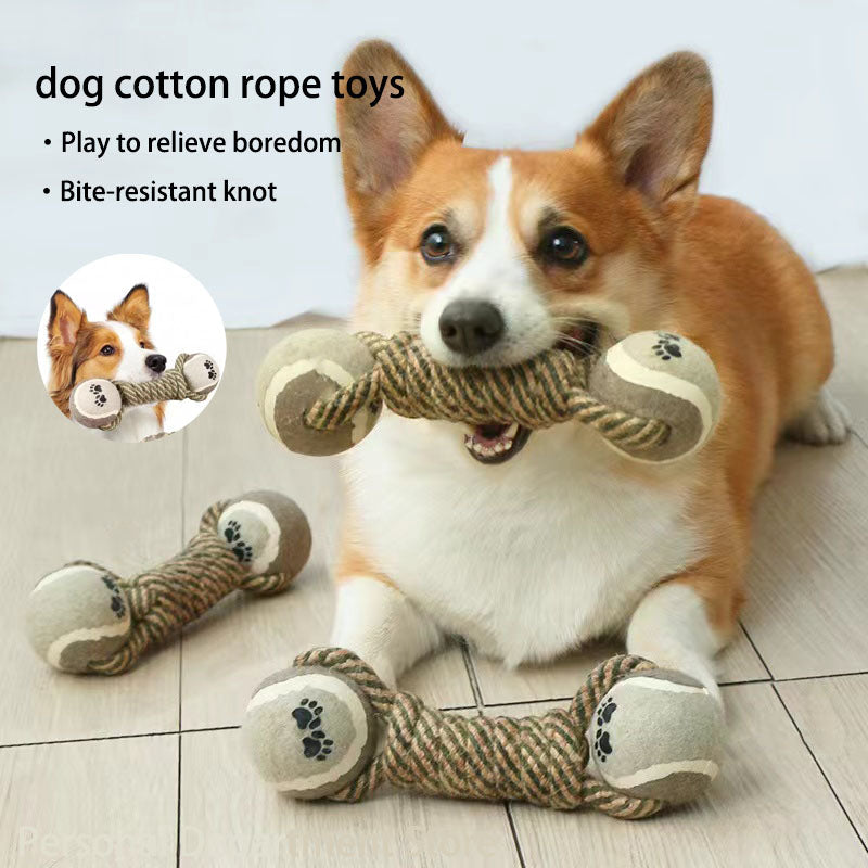 Pet Dog Toys For Large Small Dogs Toy Interactive Cotton Rope Mini Dog Toys Ball For Dogs Accessories Toothbrush Chew Premium Cotton-Poly Tug Toy For Dogs Interactive Rope Dog Toy For Medium Dogs - Majestic Pet Kingdom
