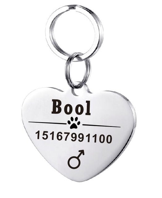 Dog ID Tag Personalized Stainless Steel Engraved Name Plate