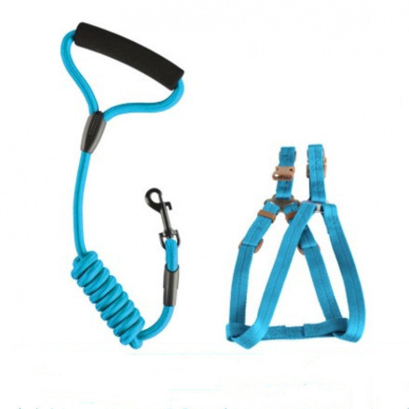Dog Harness and Leash Set Metal Chain Padded Chest Vest Lead - Detail Angle 2 | Majestic Pet Kingdom
