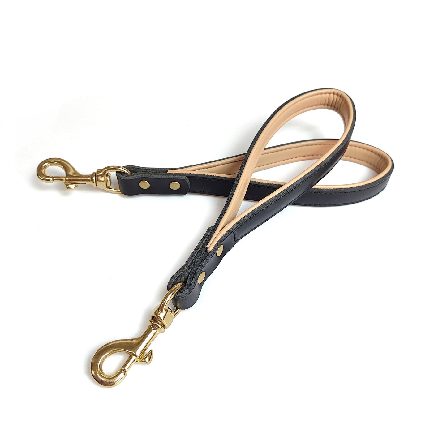 Dog Leash Real Cowhide Genuine Leather Hand Lead for Walks - Main Feature View | Majestic Pet Kingdom