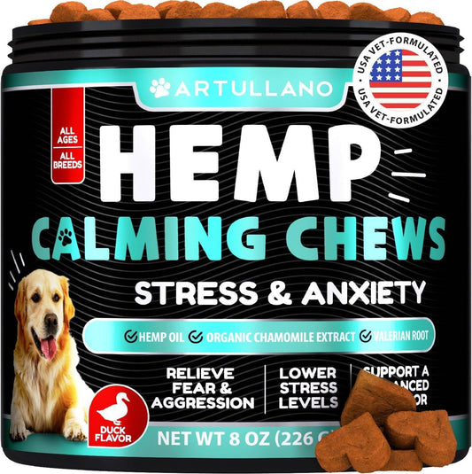 Dog Calming Chews Valerian Root Turmeric Anxiety Softs 120ct