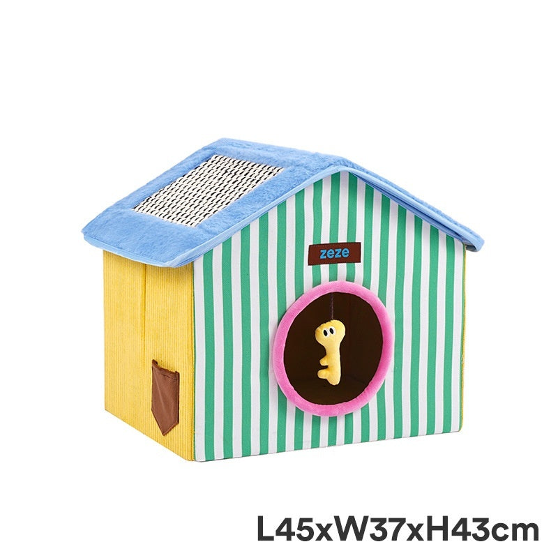 Foldable Enclosed Space-saving Warm Cat Sleeping House