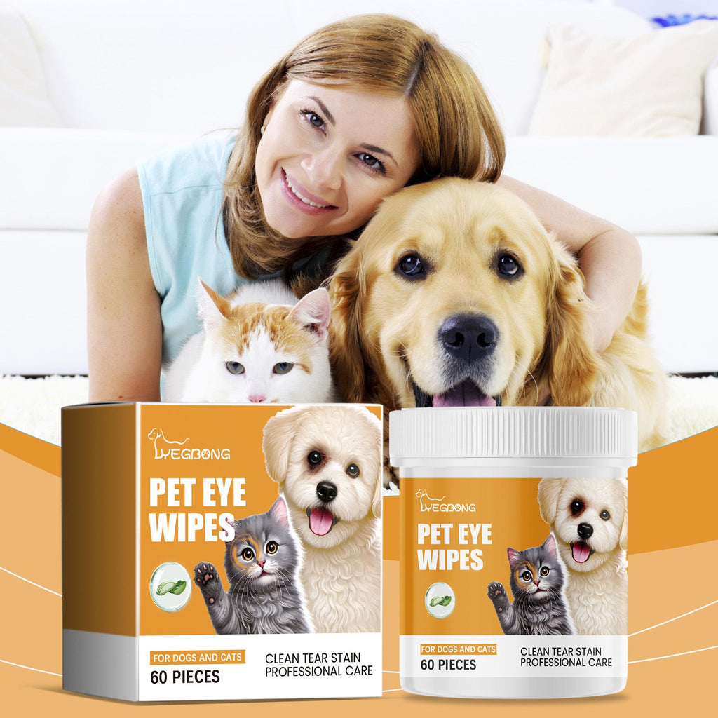 Pet Eye Cleaning Wipes: Tear Stain Remover for Dogs & Cats